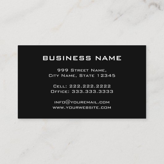 Cool Mannelijke Metallic Look Mechanische Fabricat Visitekaartje (Achterkant)