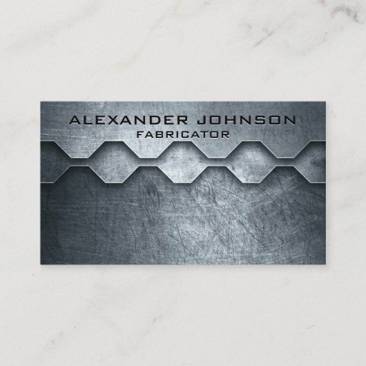 Cool Mannelijke Metallic Look Mechanische Fabricat Visitekaartje (Voorkant)