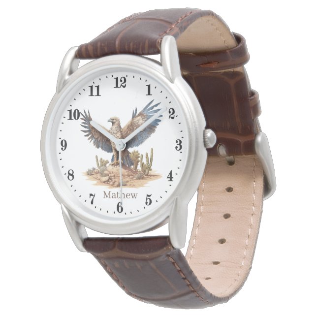 Cool mannen eagle lovers naam toevoegen horloge (Gekanteld)