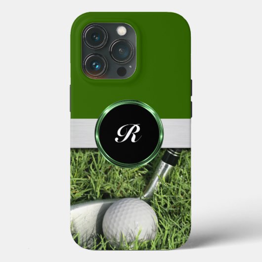 Cool Mannen Golf Monogram Business Case-Mate iPhone Case (Achterkant)