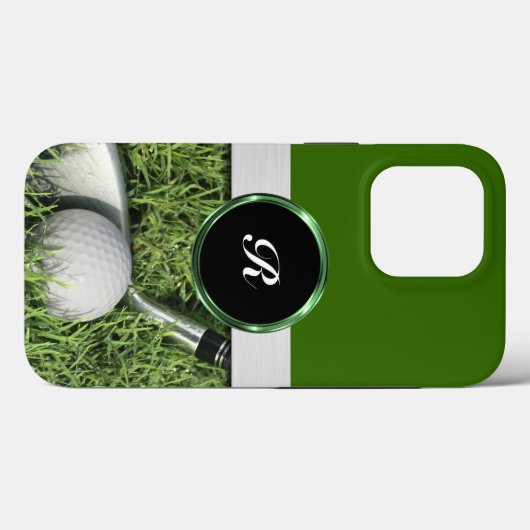 Cool Mannen Golf Monogram Business Case-Mate iPhone Case (Achterkant (horizontaal))