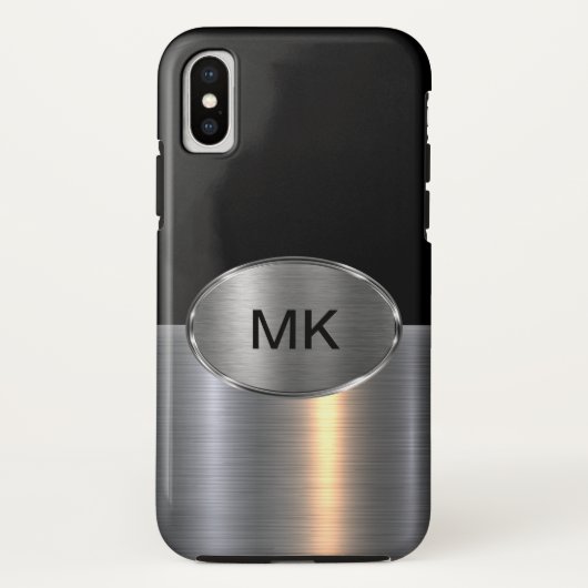 Cool Mannen Monogram Modern Case-Mate iPhone Case (Achterkant)