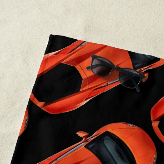 Cool Mannen Sports Car Theme Strandlaken (In situ)