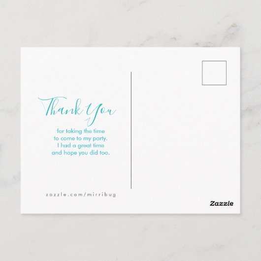 Cool Marble Design in Turquoise & Cream Dank u Briefkaart (Achterkant)