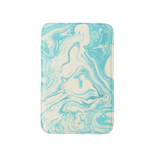 Cool Marble Design in Turquoise en Cream Badmat (Voorkant Verticaal)