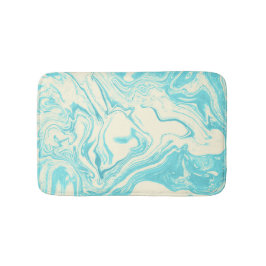 Cool Marble Design in Turquoise en Cream Badmat