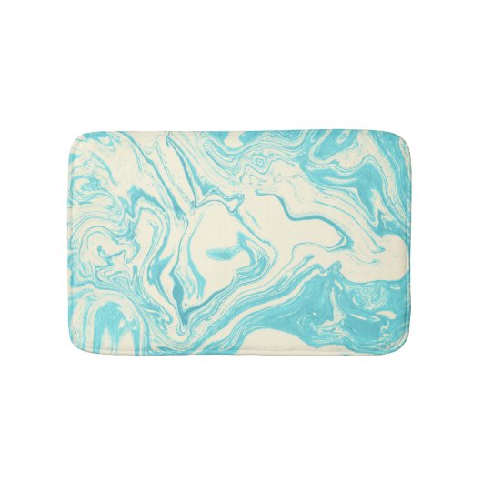 Cool Marble Design in Turquoise en Cream Badmat (Voorkant)