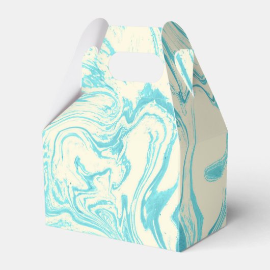 Cool Marble Design in Turquoise en Cream Bedankdoosjes (Achterkant)