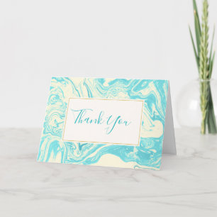 Cool Marble Design in Turquoise en Cream Bedankt