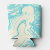 Cool Marble Design in Turquoise en Cream Blikjeskoeler (Achterkant)