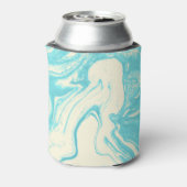 Cool Marble Design in Turquoise en Cream Blikjeskoeler (Blikje Achterkant)