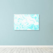 Cool Marble Design in Turquoise en Cream Canvas Afdruk (Insitu (Houten vloer))