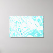 Cool Marble Design in Turquoise en Cream Canvas Afdruk (Voorkant)