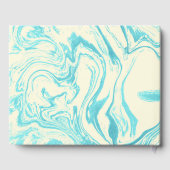 Cool Marble Design in Turquoise en Cream Gastenboek (Achterkant)