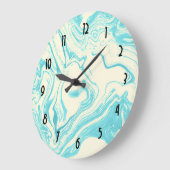 Cool Marble Design in Turquoise en Cream Grote Klok (Hoek)