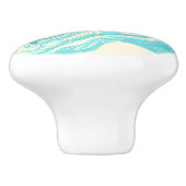 Cool Marble Design in Turquoise en Cream Keramische Knop (Zijkant)
