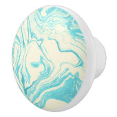 Cool Marble Design in Turquoise en Cream Keramische Knop (Rechts)
