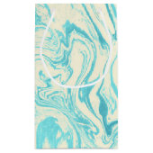 Cool Marble Design in Turquoise en Cream Klein Cadeauzakje (Achterkant)