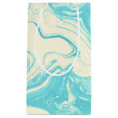 Cool Marble Design in Turquoise en Cream Klein Cadeauzakje (Voorkant)
