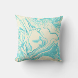 Cool Marble Design in Turquoise en Cream Kussen
