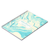 Cool Marble Design in Turquoise en Cream Notitieboek (Linkerzijde)