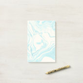 Cool Marble Design in Turquoise en Cream Post-it® Notes (Op bureau)