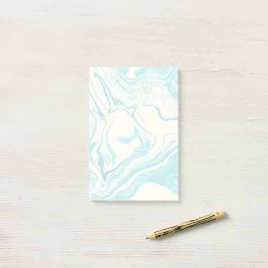 Cool Marble Design in Turquoise en Cream Post-it® Notes (Op bureau)