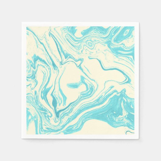 Cool Marble Design in Turquoise en Cream Servet (Voorkant)