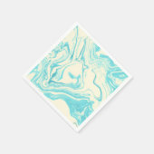 Cool Marble Design in Turquoise en Cream Servet (Hoek)