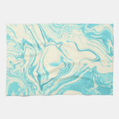 Cool Marble Design in Turquoise en Cream Theedoek (Horizontaal)