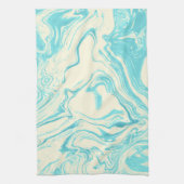 Cool Marble Design in Turquoise en Cream Theedoek (Verticaal)
