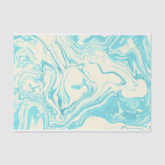 Cool Marble Design in Turquoise en Cream Tissuepapier (Voorkant)