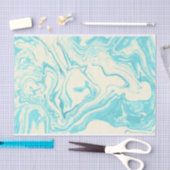 Cool Marble Design in Turquoise en Cream Tissuepapier (Craft)