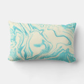 Cool Marble Design in Turquoise en Cream Wedding Kussen (Achterkant)