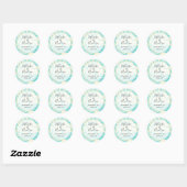 Cool Marble Design in Turquoise en Cream Wedding Ronde Sticker (Vel)