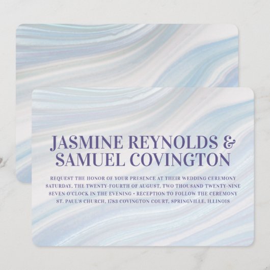 Cool Marble Geode Wedding Invitation Kaart (Voorkant / Achterkant)