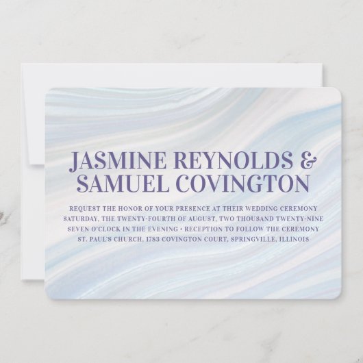 Cool Marble Geode Wedding Invitation Kaart (Voorkant)