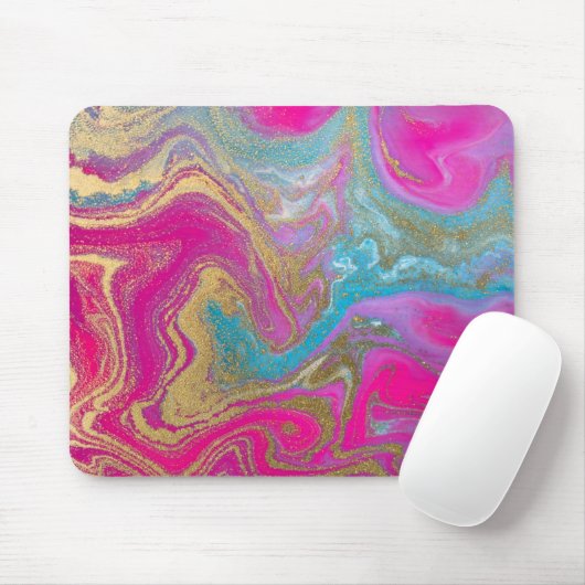 Cool Marble Gold Glitter Colorful Muismat (Met muis)