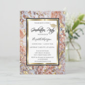 Cool Marble Gold Glitter Gradup Afstuderen Kaart (Staand voorkant)