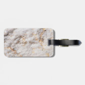Cool Marble Granite Stone Texture, Monogram Bagagelabel (Achterkant horizontaal)