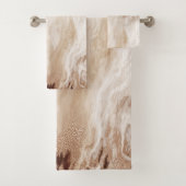 Cool Marble Granite Texture Brown Gold Bad Handdoek (Insitu)