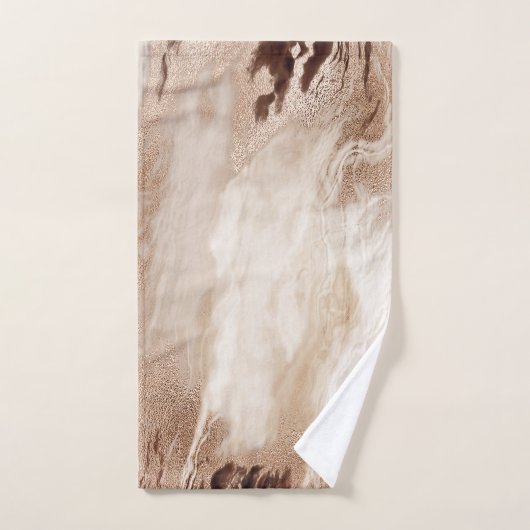 Cool Marble Granite Texture Brown Gold Bad Handdoek (Handdoek)
