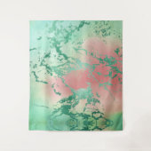 Cool Marble | Mooie Coral Green Ombre achtergrond Wandkleed (Voorkant)