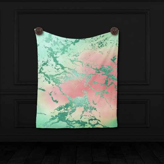 Cool Marble | Mooie Coral Green Ombre achtergrond Wandkleed