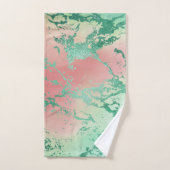 Cool Marble | Mooie pastelkoraal en groene ombre Bad Handdoek (Handdoek)