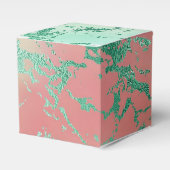 Cool Marble | Mooie pastelkoraal en groene ombre Bedankdoosjes (Voorkant Zijde)