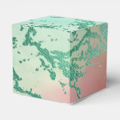 Cool Marble | Mooie pastelkoraal en groene ombre Bedankdoosjes (Achterkant)