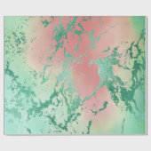 Cool Marble | Mooie pastelkoraal en groene ombre Cadeaupapier (Vlak)