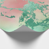 Cool Marble | Mooie pastelkoraal en groene ombre Cadeaupapier (Hoek)