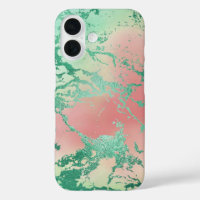Cool Marble | Mooie pastelkoraal en groene ombre